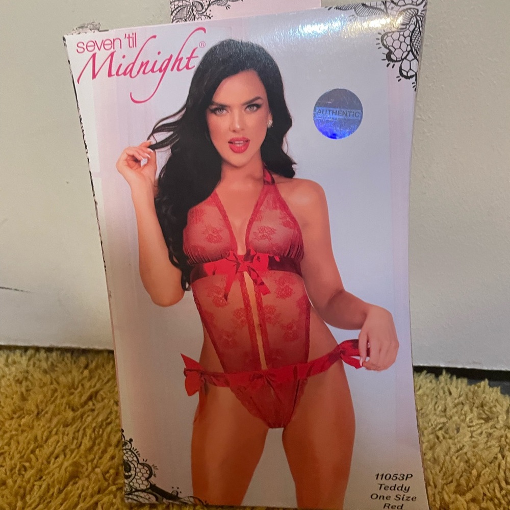 Seven till Midnight Red Teddy sexy Lingerie One size fits Most